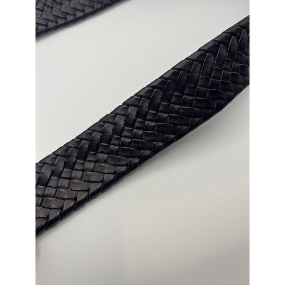 Wrangler Woven Leather Belt Dark Brown Mens Adjustable 38" Length - Picture 4 of 6
